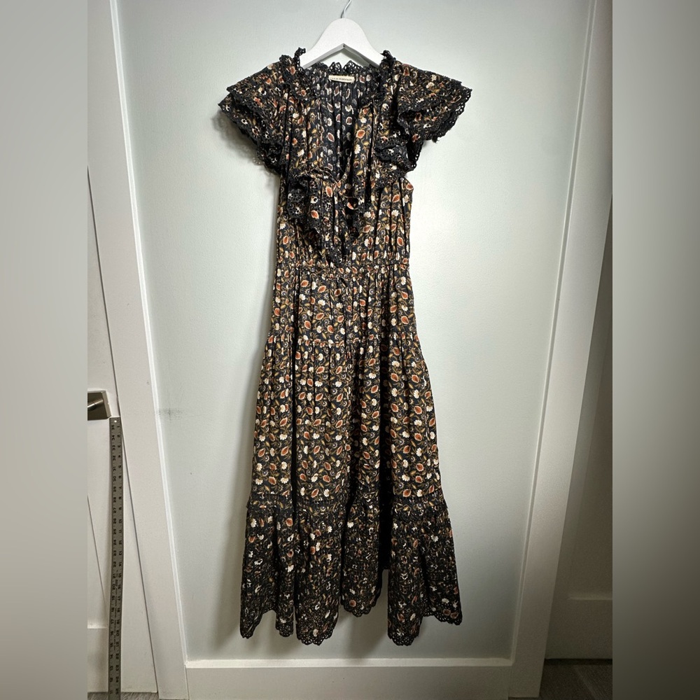 ULLA JOHNSON Yvette Floral Cotton Midi Dress Size 4 - Picture 11 of 17